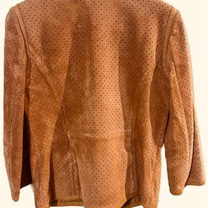 TORY BURCH WOMANS BROWN LEATHER JACKET SIZE 2